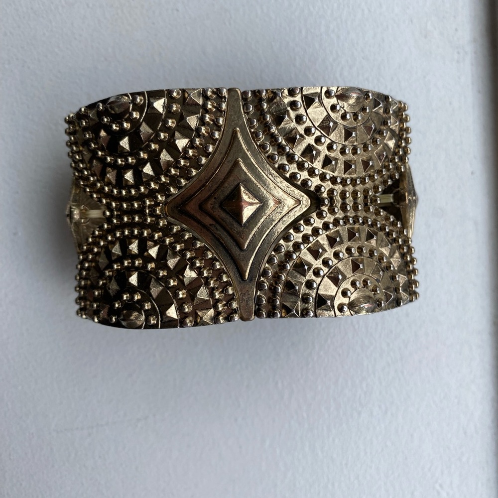 Signed Spring Street Gold tone Cuff Bracelet